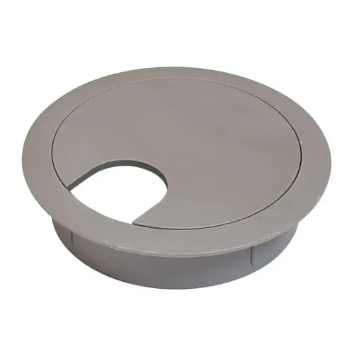 Cable Grommet, Two-Piece, Round, diameter 2 1/2" With 90 degree Rotating Top, Gray Gray