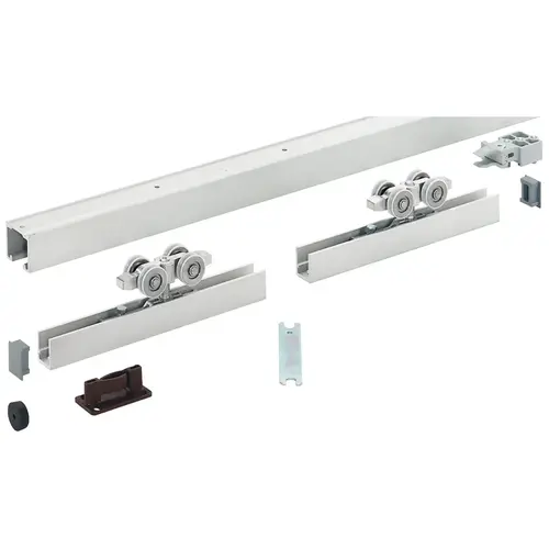 Sliding Door Hardware, HAWA Silenta 150/B, set for 1-leaf and 2-leaf wooden sliding doors, wall mounting and ceiling installation, height adjustable, min. installation height, for door weight up to 150 kg, without running track