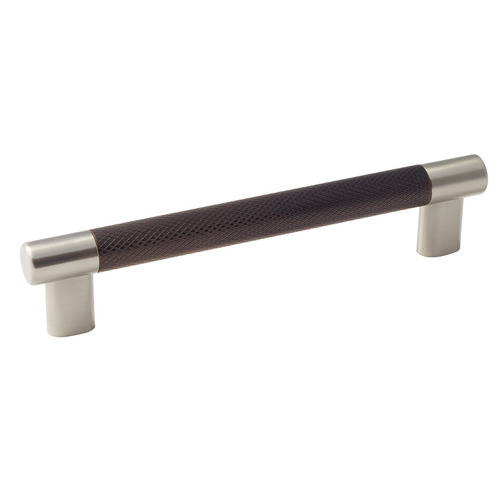 Handle, Zinc & Stainless Steel 160 183 x 38 mm Amerock Esquire Collection, satin nickel & oil-rubbed bronze, 160 mm CTC Stainless steel colored, Nickel plated, matt, Base: Nickel plated, satin-finish, Inset: Black, oil rubbed bronze