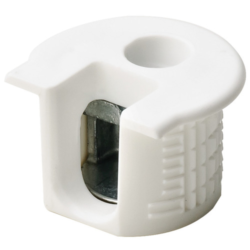 Connector Housing, Rafix 20 System, without Ridge, Plastic 9.5 mm 14.2 mm +0.2 mm 19 - 26 mm without with Tightening Element, For wood thickness 19 mm, white Signal white, RAL 9003