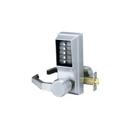 Left Hand Mechanical Pushbutton Lever Lock Combination Only, 2-3/4" Backset Satin Chrome Finish