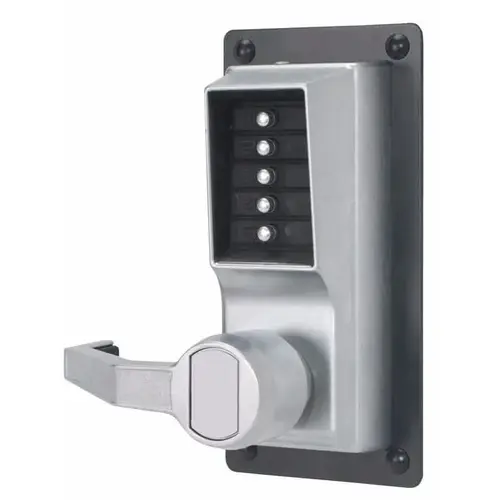 Right Hand Mechanical Pushbutton Exit Trim Lever Lock, Combination Only Satin Chrome Finish