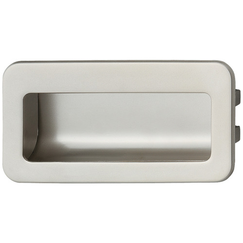 Inset Handle, Zinc Rectangular, Matt nickel, 96 mm CTC Nickel plated, matt