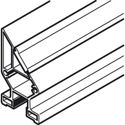 Frame Profile, 10-C, Lateral, Vertical frame profile 45 degree for Slido R-Aluflex 80A, bronze, length: 5.25 m