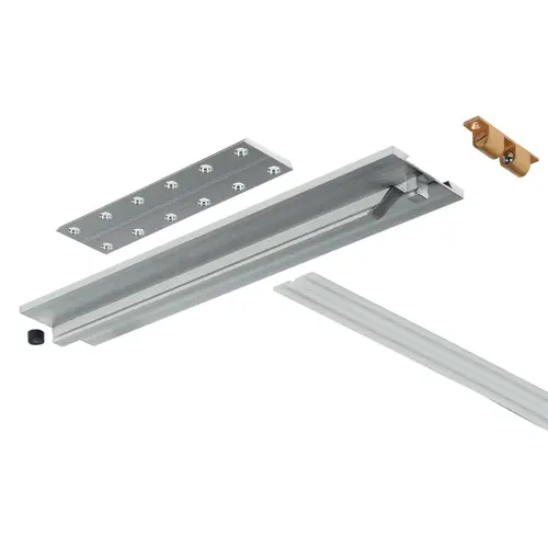 Drop Leaf Table Fitting Set, TKB, table extension fittings depth: Approx. 250 mm, width: Installl a fitting approx. every 600 mm, load: Approx. 20 kg Anodized, Silver