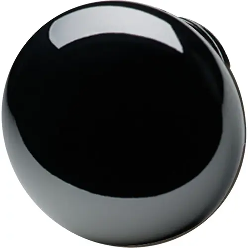 Knob, Chelsea Zinc alloy, Nickel plated, Black, Height: 28 mm, Knob diameter: 31 mm Black, Nickel plated