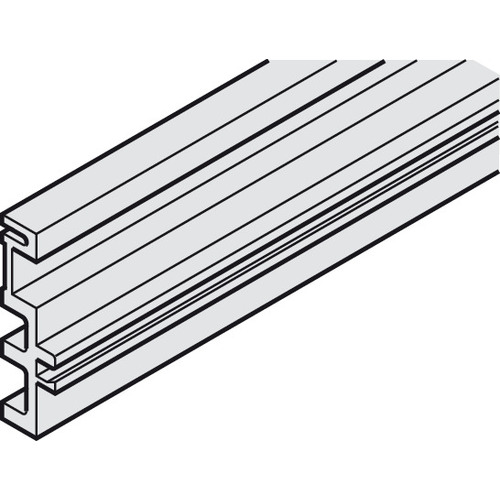 Spacer Profile, Pre-drilled, for wall mounting the combination track, 11 x 36 mm (W x H) for Hawa Divido, plastic, gray, length: 2,000 mm Gray