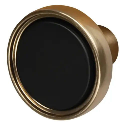 Knob, Mergence, BP36857FBCZ Zinc alloy, Champagne colored, Height: 25 mm, Knob diameter: 35 mm Champagne colored, , Inlay: Black, matt