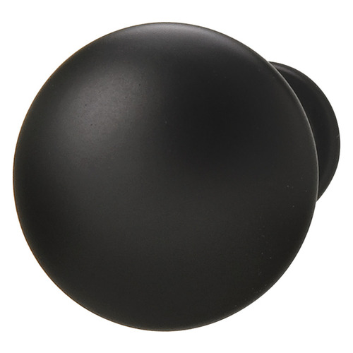 Knob Zinc alloy, matt, Black, Height: 28 mm, Knob diameter: 30 mm Black, matt