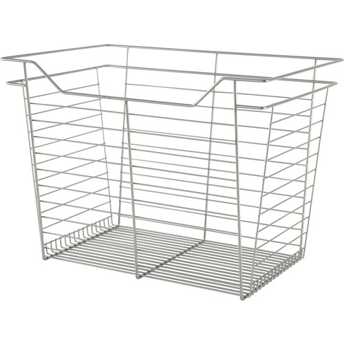 Wire Closet Basket, with Full Extension Slides 16" 17" 23" Matt nickel, 16" x 23" x 17", with nickel-plated 16" slides Matt nickel (powder-coated)