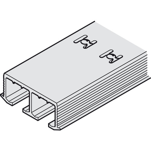 Double Running Track, Perforated (11' 5 13/16") 3500 mm for Hawa Clipo, 3.5 m Silver colored, anodized