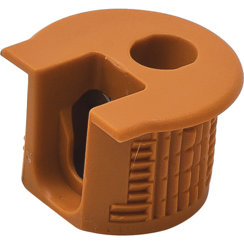 Connector Housing, Rafix 20 System, without Dowel, with Ridge, Plastic 9.5 mm 12.7 mm +1.5 mm 19 mm with with Tightening Element, For wood thickness 19 mm, candlelight Yellow