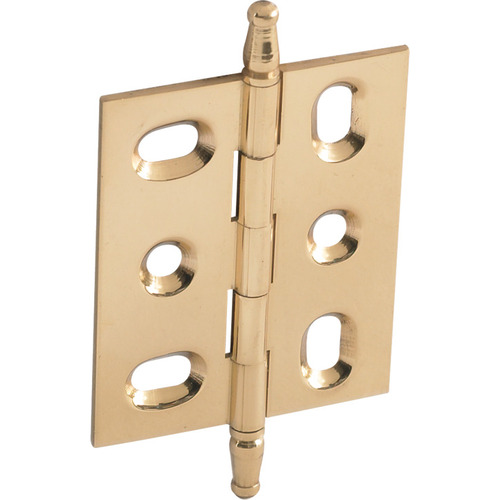 Decorative Butt Hinge, Mortise, Minaret Finial ELITE solid brass hinge, Polished brass polished