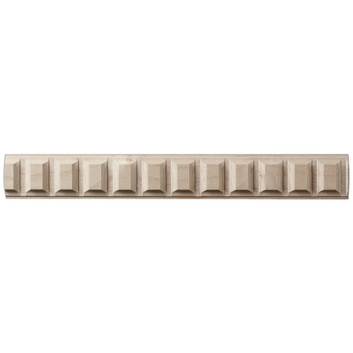 Moulding, 1 1/2" x 11/32" x 96" (H x D x L) Maple Dentil Collection, Maple