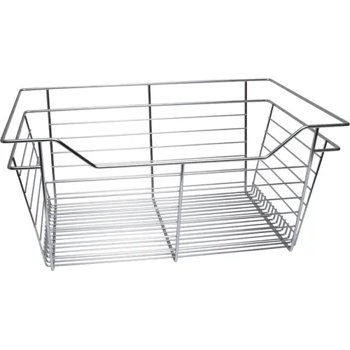 Wire Closet Basket, with Full Extension Slides 16" 11" 23" Chrome-plated, 16" x 23" x 11", with zinc-plated 16" slides Chrome-plated