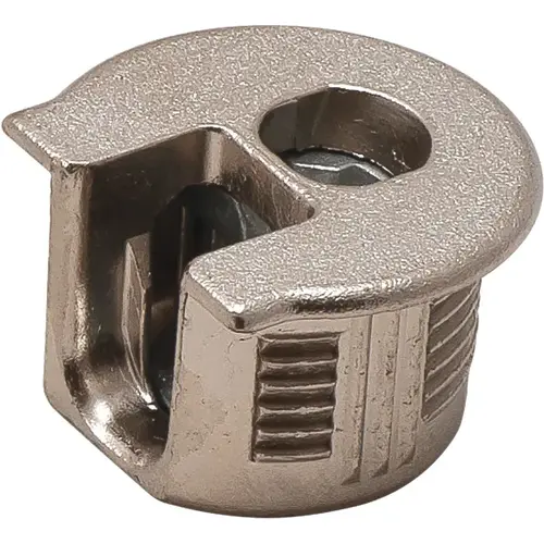 Connector Housing, Rafix 20 System, without Dowel, with Ridge, Zinc 8 mm 12.7 mm +0.2 mm 16 mm with with Tightening Element, For wood thickness 16 mm, nickel-plated Nickel plated