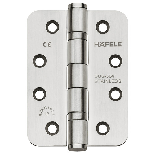 Butt Hinge, Startec, Stainless Steel, 4" x 3" rounded DHB 3221 size 102 mm, Model: DHB 3221, satin matt