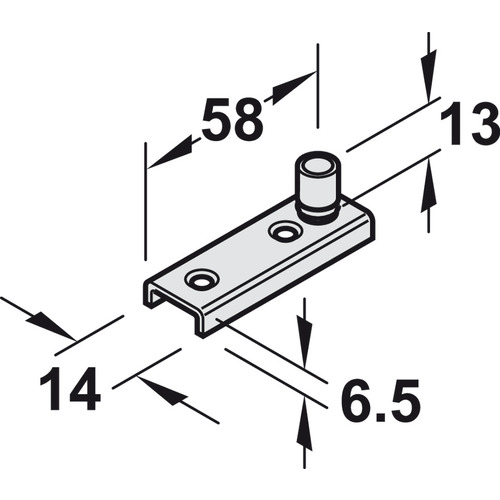 Floor Guide Roller, diameter 10 (3/8") For Slido D-Line11, Steel zinc plated