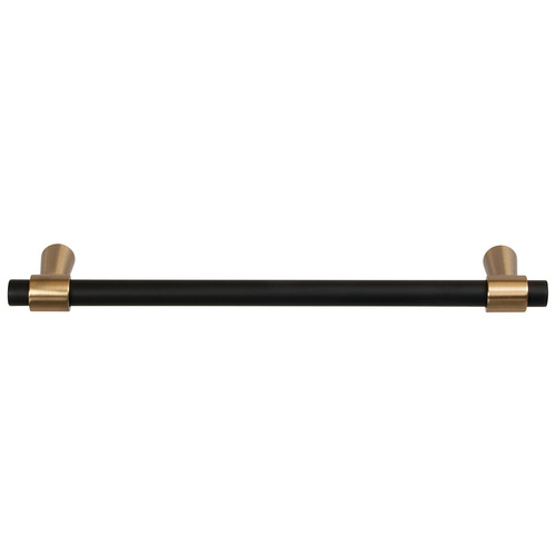 Handle, Zinc 160 Mergence Collection, Matt black/champagne bronze, 160 mm CTC Inset: Black, matt