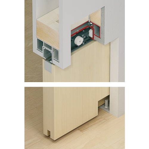 Track set, for Slido D-Line11 pocket door solution 2980 mm 3,000 mm for wooden and glass doors, for Hafele Slido D-Line11 50I / 80I / 120I and 50J / 80J / 120J sliding door fittings, Length 2000 mm Silver colored, anodized