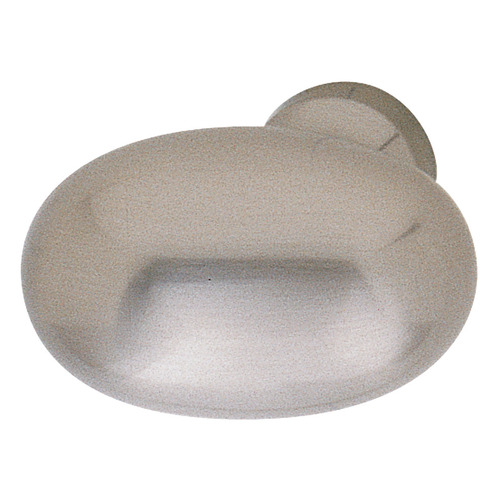 Knob Brass, Stainless steel effect, brushed, Length: 34 mm, Width: 21 mm, Height: 32 mm Stainless steel effect, brushed