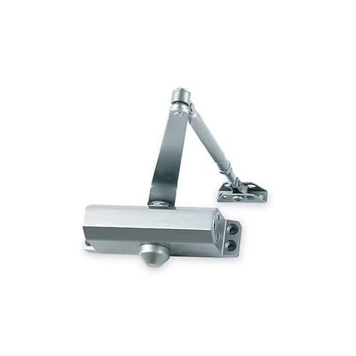 Size 1 Light Residential Duty Surface Door Closer with Regular Arm Aluminum Finish