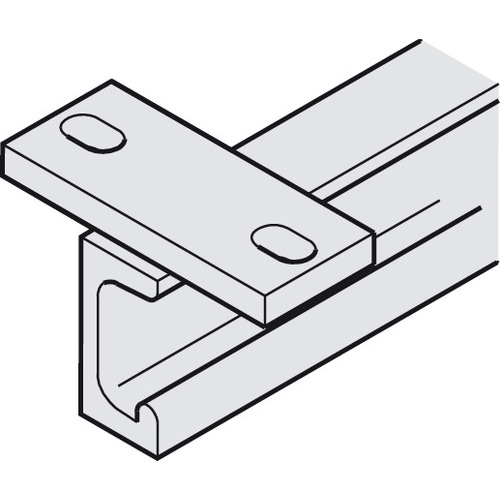 Upper Track, Length: 6 m (19 8 1/4") for Hawa Super, Ceiling-mounted, with Mounting Flanges shot peened