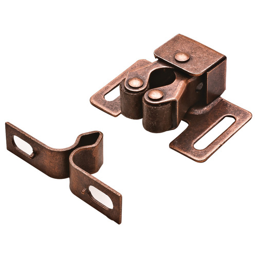 Double Roller Catch, Low Back Bronzed Brown, Bronzed