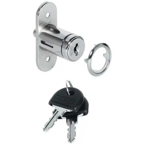 Push-Button Cylinder, for Central Locking Standard Profile, Keyed different Nickel plated, Matt