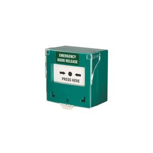 Locknetics EGB-100-G Resettable Emergency Call Point Station; Includes Blue Backlight, Built-in Buzzer and DPDT Switch Green Finish