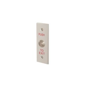 Locknetics MPB-100-N Metal Button; 'Push to Exit'; SPDT Switch; Narrow Plate Satin Nickel Finish