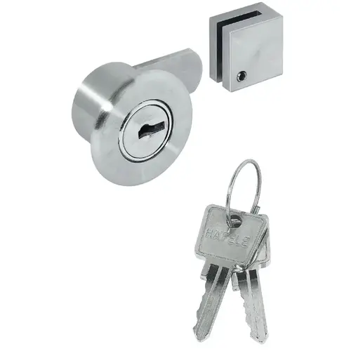 Glass Door Cam Lock, for Single Doors For all-glass constructions, Keyed Alike (SG 1) Ground, Matt