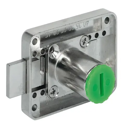 Deadbolt Rim Lock, Backset 15 - 40 mm, Symo 3000 For combination with Symo cylinder removable core, Nickel-plated Nickel plated