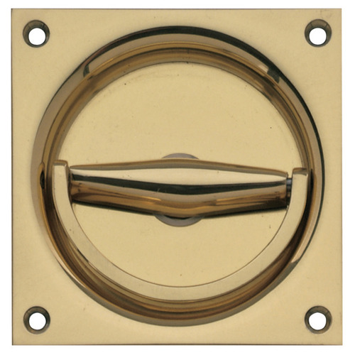 Flush Ring Pull Handle, Brass Polished Finish Nickel plated, polished