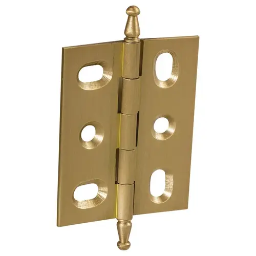 Decorative Butt Hinge, Mortise, Minaret Finial ELITE solid brass hinge, Brushed brass brushed