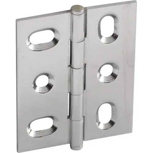 Decorative Butt Hinge, Mortise, Button Finial ELITE Solid Brass Hinge, Polished chrome polished, Chrome plated