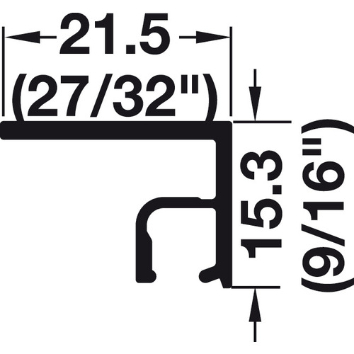 Clip-On Cover Strip, For Hawa Libra 20 H/20 H Synchro For covering the single running track, 2.5 m Silver colored, anodized