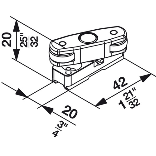 Floor Guide, Plastic For bottom support and glass suspension profile, Plastic