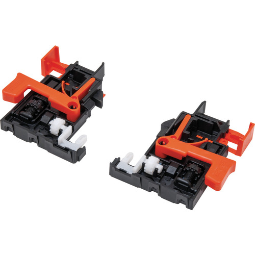 Six-Way Adjustable Disconnect Clips, for Salice Futura Slides Orange, 6-way adjustable Orange Pair