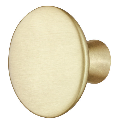 Knob Zinc alloy, brushed, brass plated, Height: 22 mm, Knob diameter: 30 mm brass plated, brushed