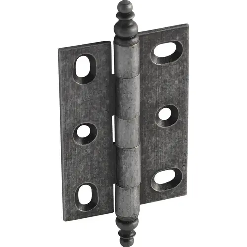 Decorative Butt Hinge, Mortise, Minaret Finial 44 mm ELITE solid brass hinge, Pewter tin plated