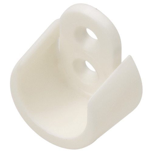 Plastic Wardrobe Tube Support, for diameter 19 mm Round Wardrobe Tube White White