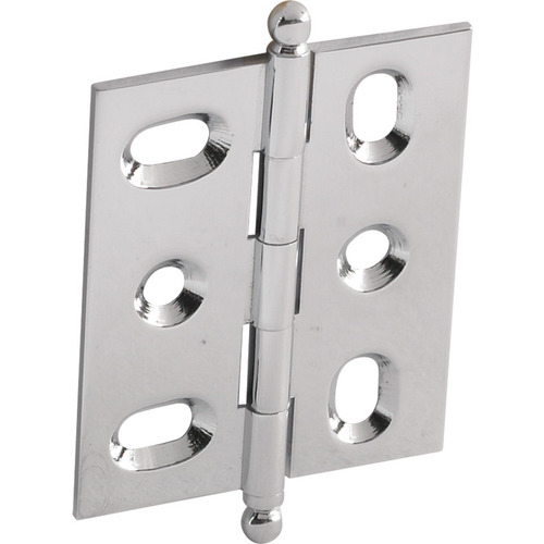 Decorative Butt Hinge, Mortise, Ball Finial ELITE Solid Brass Hinge, Polished chrome polished, Chrome plated