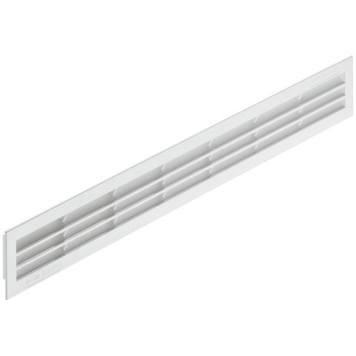 Ventilation grill, Plastic Rectangular, White, 60 x 515 mm White