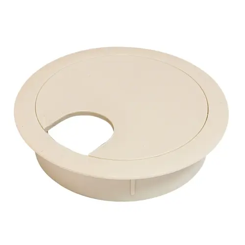 Hafele 631.26.411 Cable Grommet, Two-Piece, Round, diameter 2 1/2" With 90 degree Rotating Top, Almond Beige