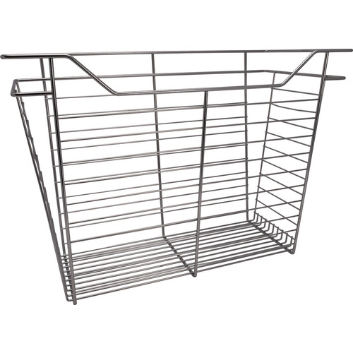 Wire Closet Basket, with Full Extension Slides 12" 17" 23" Chrome-plated, 12" x 23" x 17", with zinc-plated 12" slides Chrome-plated