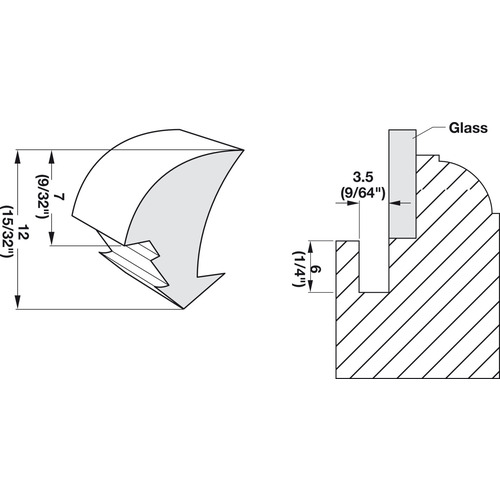 Panel Retainer, Thicker Profile for Glass Door Fittings