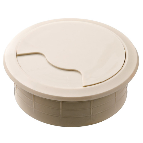 Plastic Cable Grommet, Two-Piece, Round, diameter 60 mm For workplace organization, Almond Beige