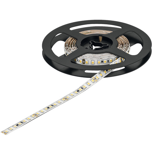 Flexible Strip Light, Hafele Loox5 LED 3051, 24 V, monochrome constant current, (5/16") 8 mm 196 7/8" 99 lm/W 1,430 lm 5 m 140 LEDs/m, 14,4 W/m, Warm white 2700 K, (196 7/8") 5 m available length White