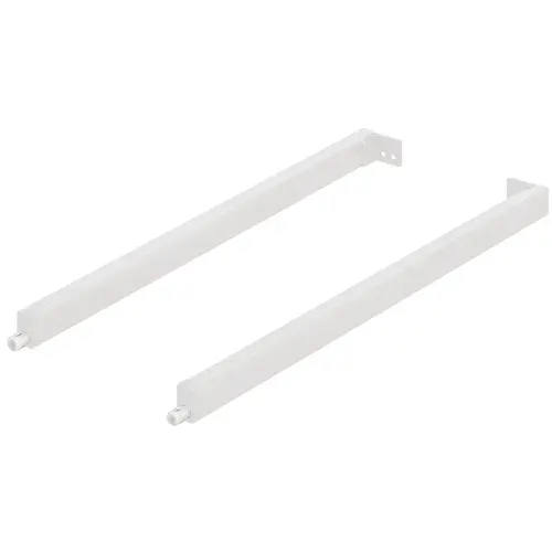 Gallery Rail, Rectangular, Hafele Matrix Box P 10 5/8" Railing: steel, powderedBrackets and holder: plastic 270 mm For gallery railing system, Length 270 mm (10 5/8"), white White, Railing: coated Pair